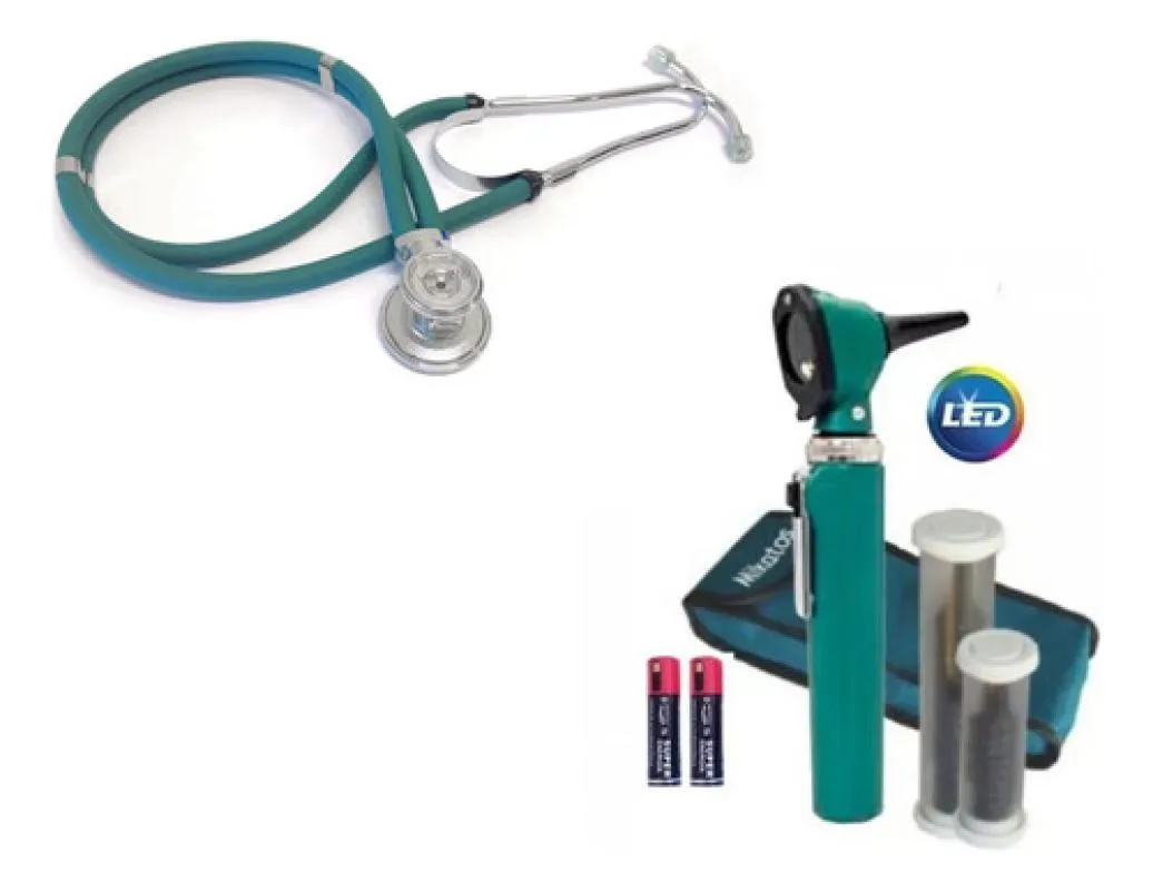 KIT ENFERMAGEM RAPPAPORT DUPLO + OTOSCóPIO MIKATOS VERDE
