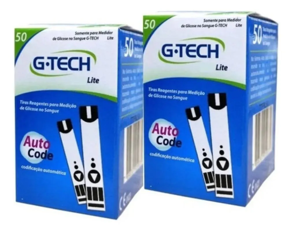 KIT  DE TIRAS PARA TESTE DE GLICOSE G-TECH LITE 100 UNIDADES