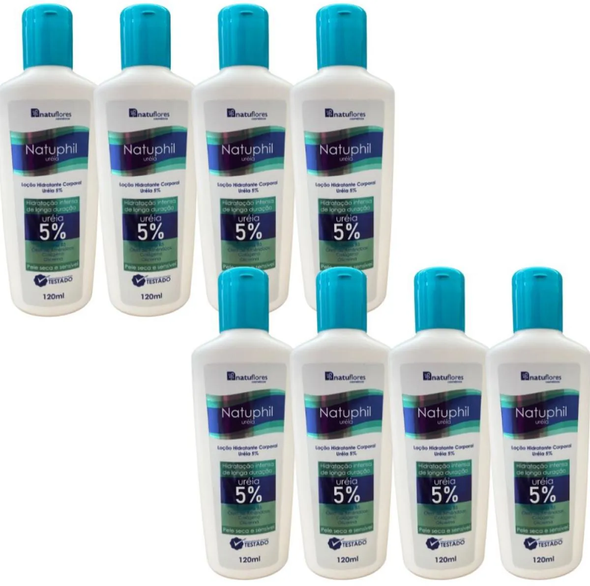 LOÇÃO HIDRATANTE CORPORAL URÉIA 5% NATUPHIL 120ML NATUFLORES 8UN