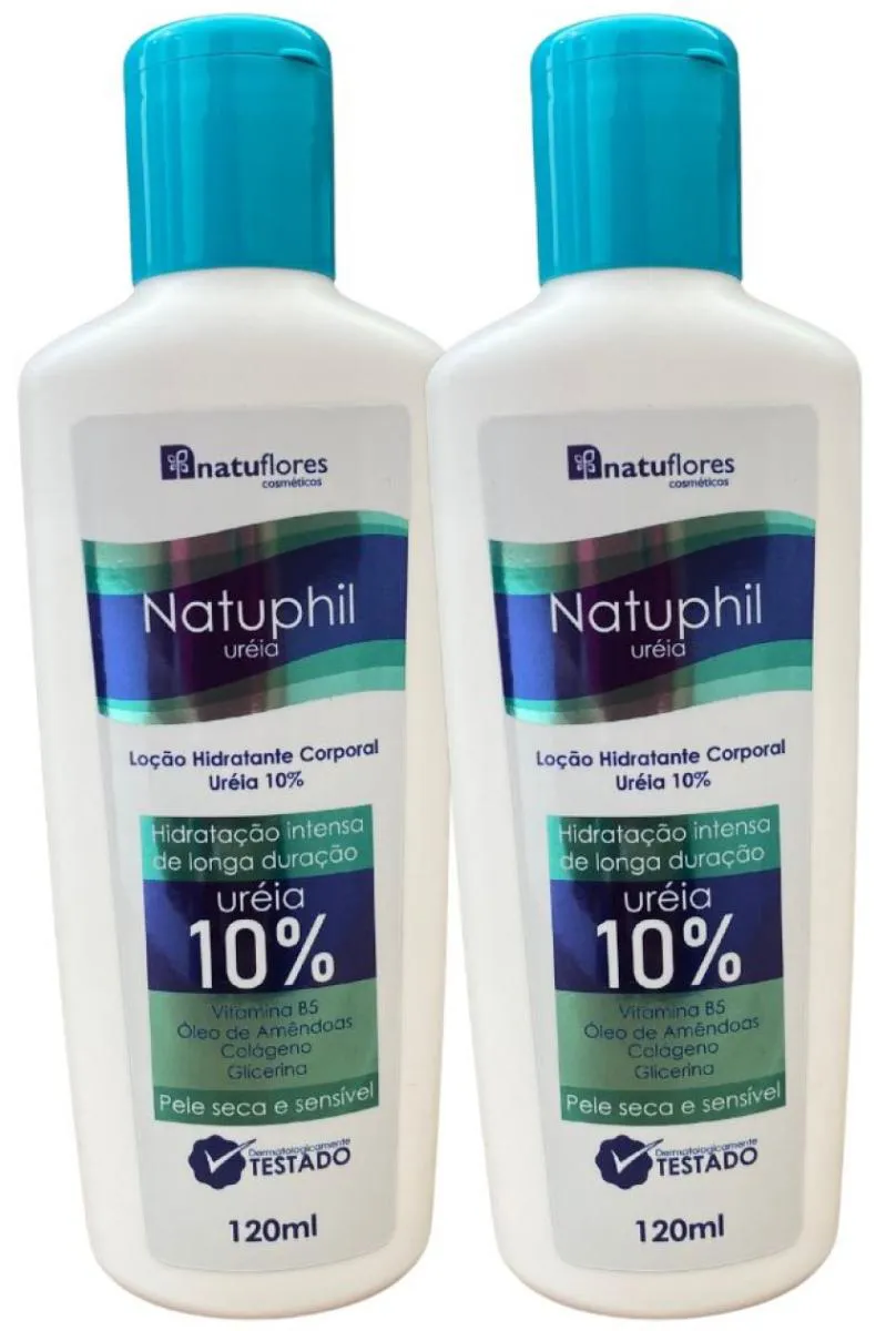 LOÇÃO HIDRATANTE CORPORAL URÉIA 10% NATUPHIL 120ML NATUFLORES 2UN