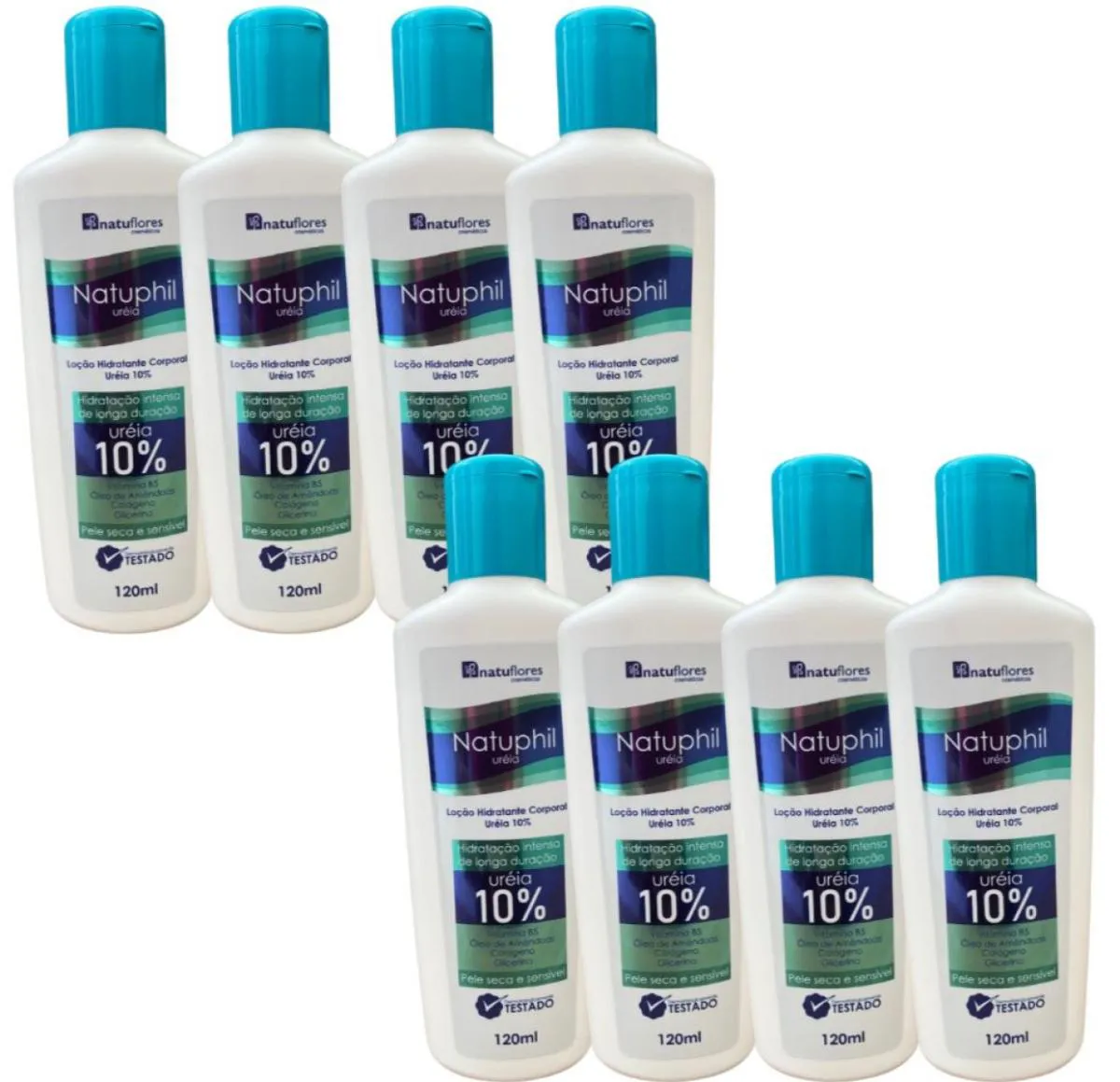 LOÇÃO HIDRATANTE CORPORAL URÉIA 10% NATUPHIL 120ML NATUFLORES 8UN