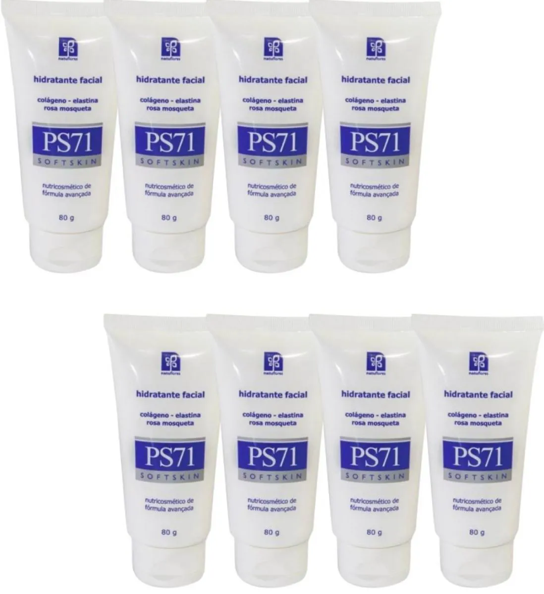 HIDRATANTE FACIAL COLAGENO ROSA MOSQUETA  PS71  80GR NATUFLORES KIT 8UND