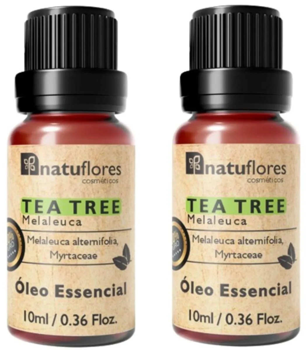ÓLEO ESSENCIAL TEA TREE (MELALEUCA) 10ML NATUFLORES KIT 2 UND