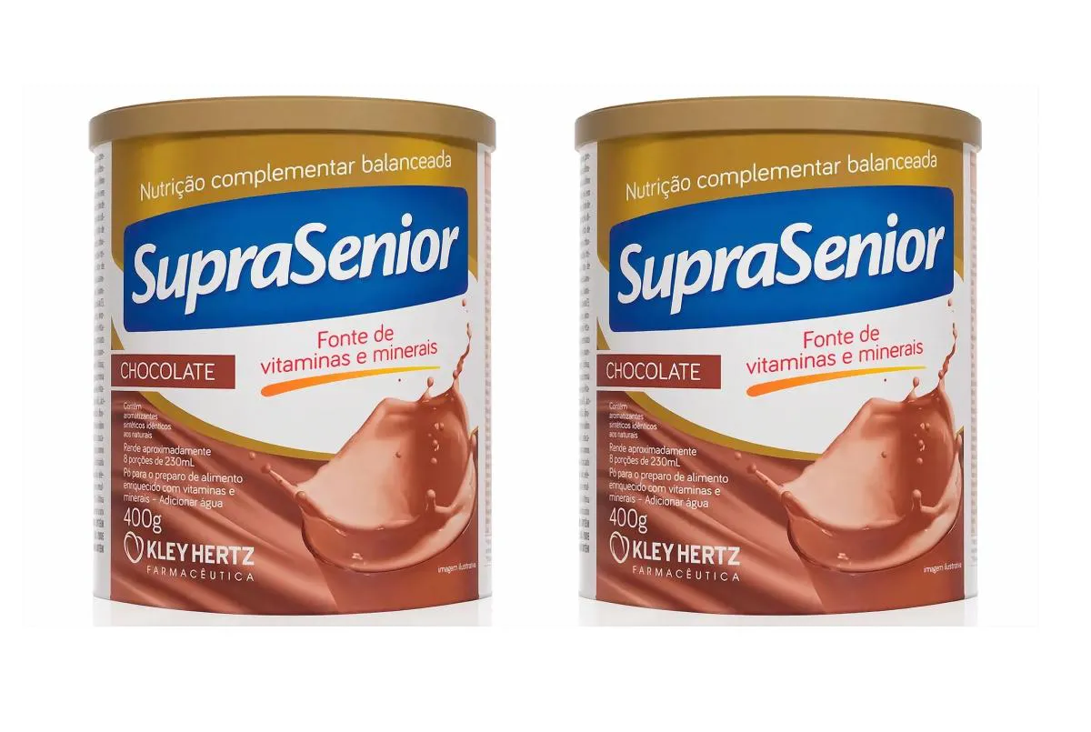 KIT 2 SUPLEMENTO SUPRASENIOR VITAMINAS  CHOCOLATE 400G