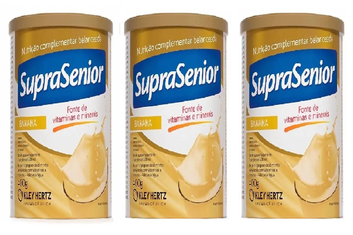 KIT 3 SUPLEMENTO SUPRASENIOR VITAMINAS BANANA 400G