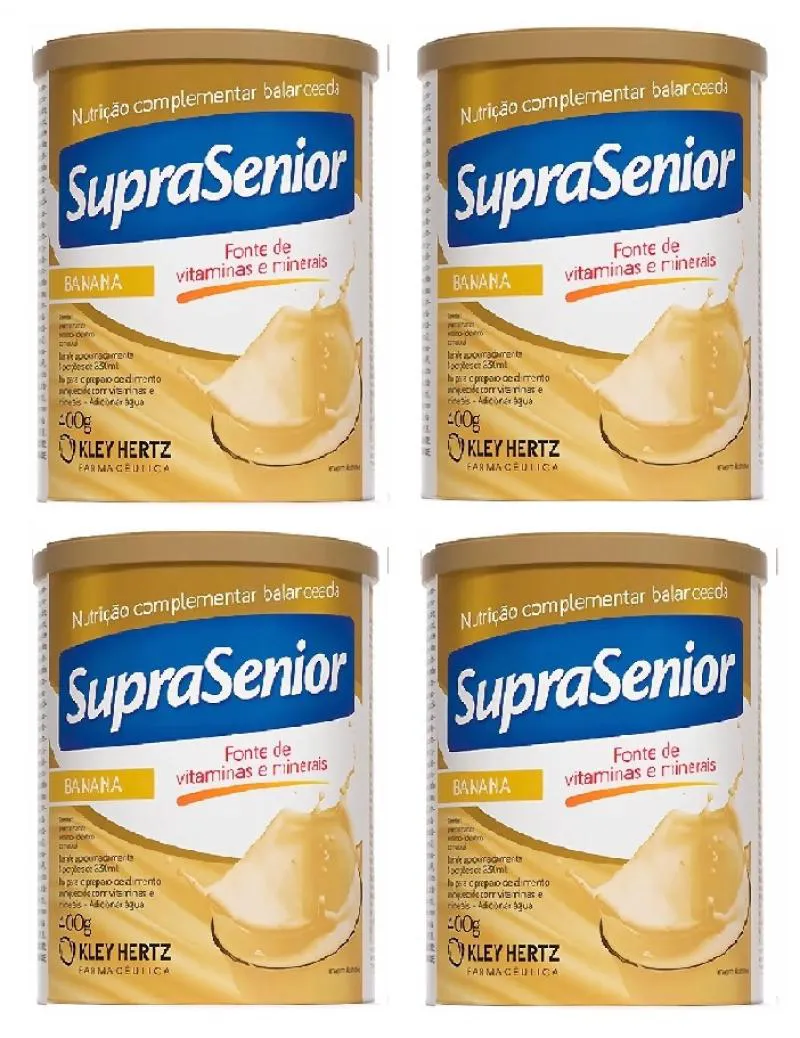 KIT 4 SUPLEMENTO SUPRASENIOR VITAMINAS BANANA 400G