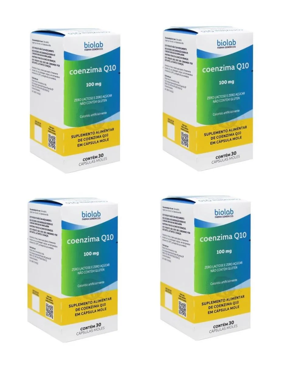 KIT 4 SUPLEMENTO BIOLAB COENZIMA Q10 IMUNIDADE 30CPS
