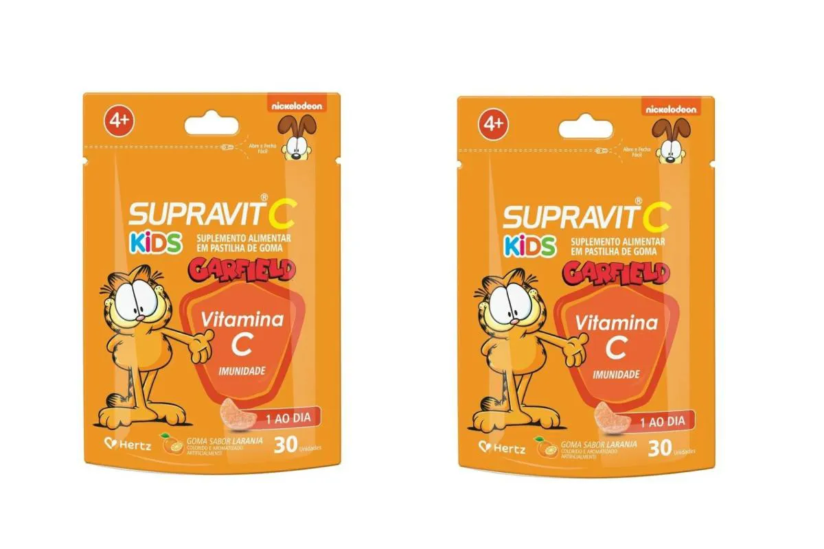 KIT 2 SUPRAVIT C KIDS VITAMINA C IMUNIDADE LARANJA 30 GOMAS