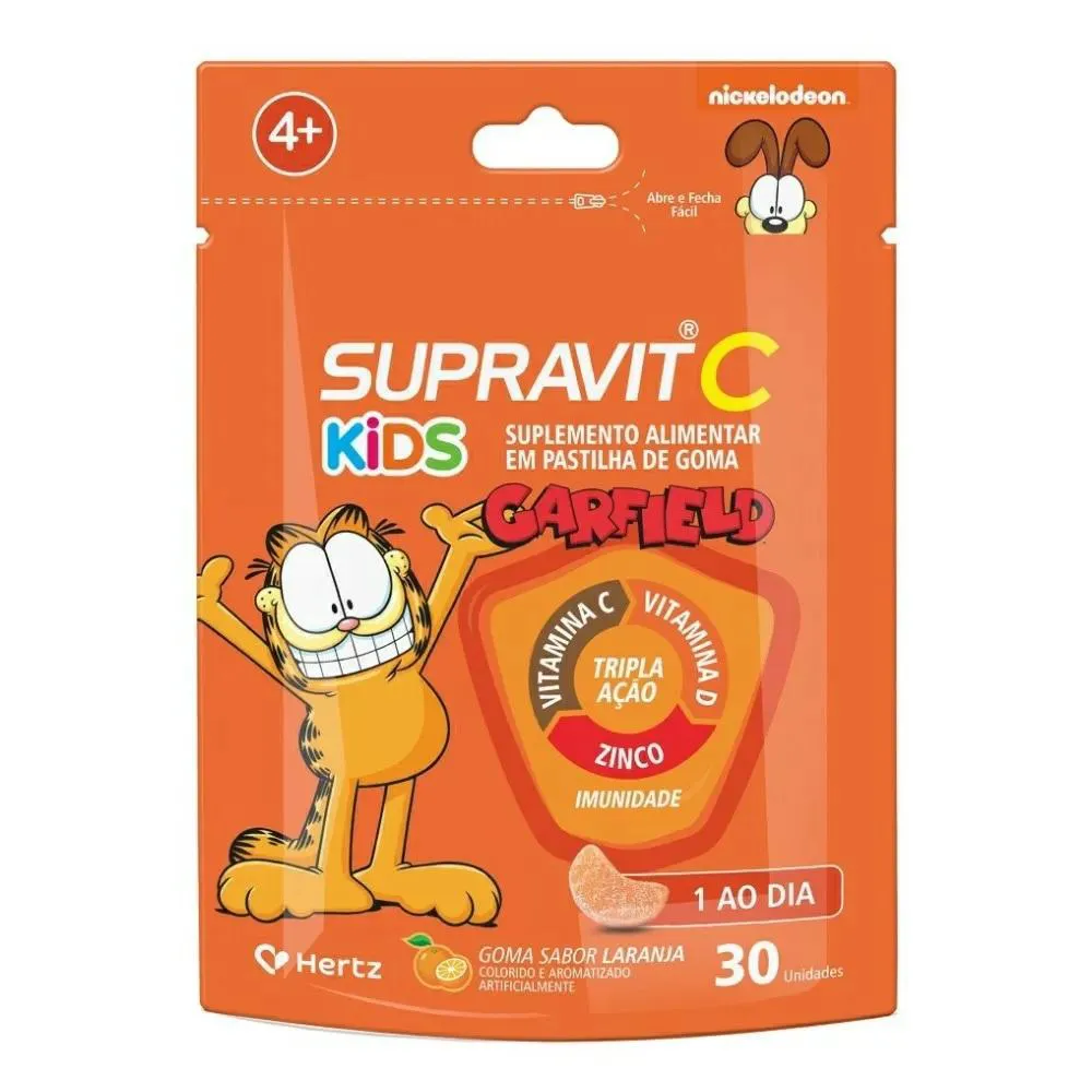 SUPRAVIT C KIDS TRIPLA AçãO IMUNIDADE SABOR LARANJA 30 GOMAS