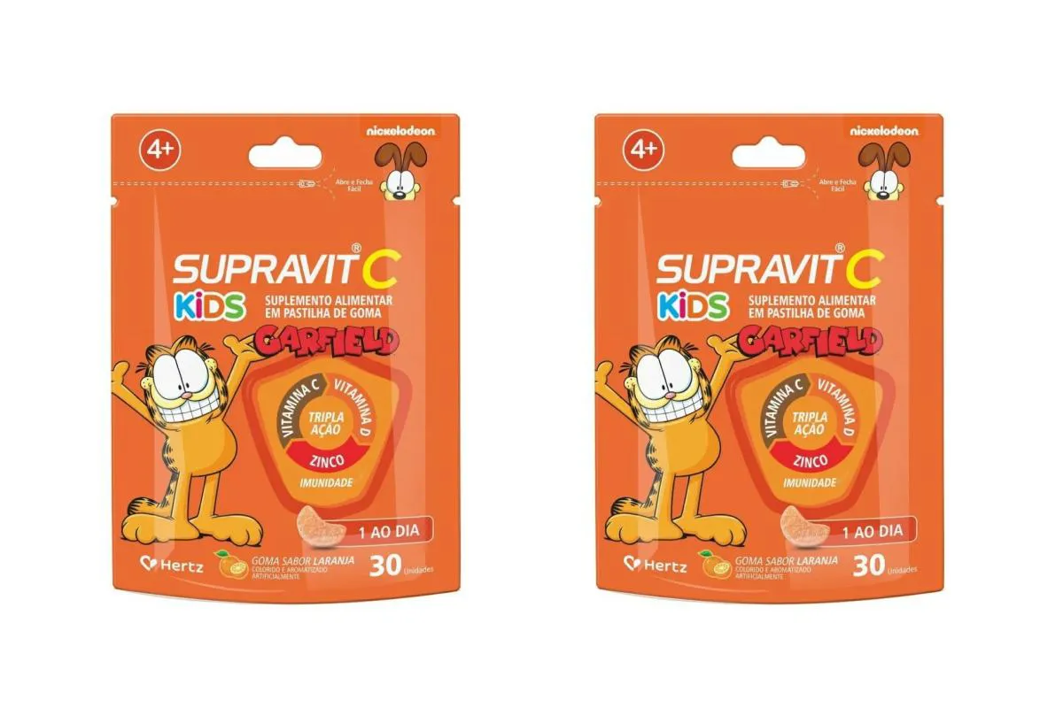 KIT 2 SUPRAVIT C KIDS TRIPLA AçãO IMUNIDADE LARANJA 30 GOMAS