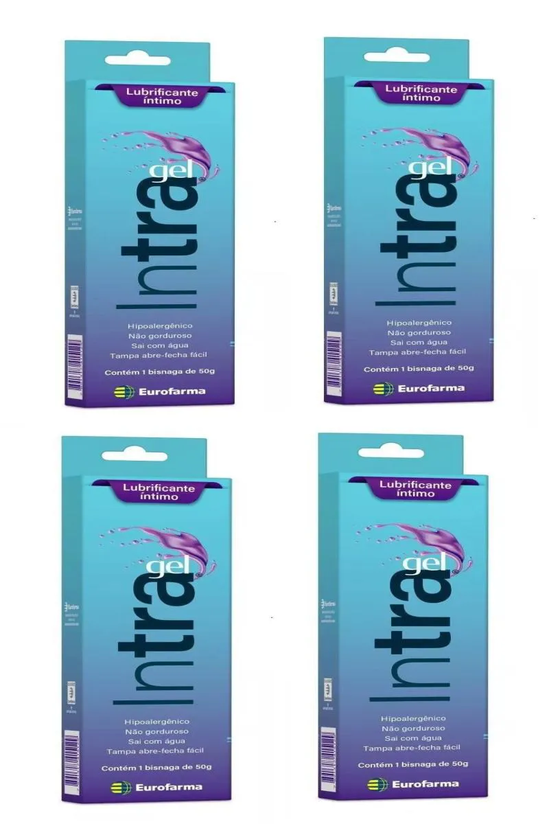 KIT 4 LUBRIFICANTE ÍNTIMO GEL NãO GORDUROSO 1 BISNAGA 50G