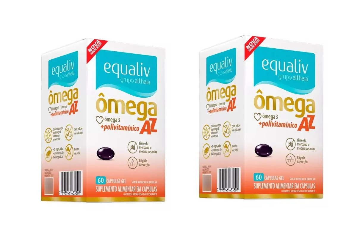 KIT 2 SUPLEMENTO EQUALIV ÔMEGA 3 AZ IMUNIDADE ENERGIA  60CPS