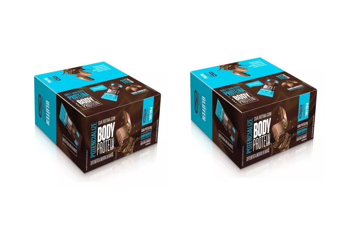 KIT 2 BARRINHA BODY PROTEIN EQUALIV SABOR CHOCOLATE 40G  9UN