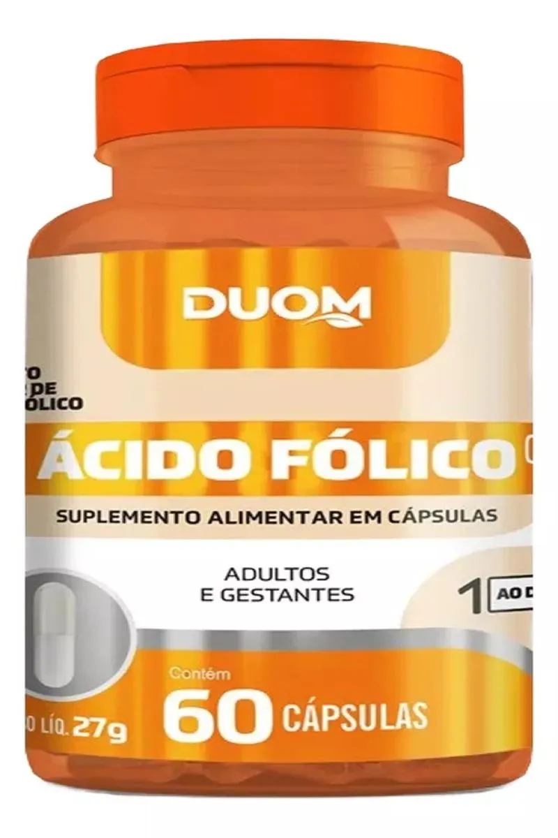 SUPLEMENTO ÁCIDO FóLICO VITAMINA B9 DUOM 60CPS