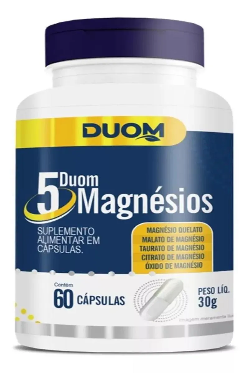 5 MAGNéSIOS DUOM QUELATO MALATO TAURATO CITRATO ÓXIDO 60CPS