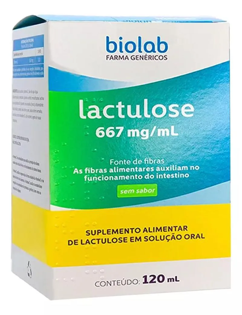 SUPLEMENTO BIOLAB LACTULOSE FONTE FIBRAS 667MG/ML COM 120ML