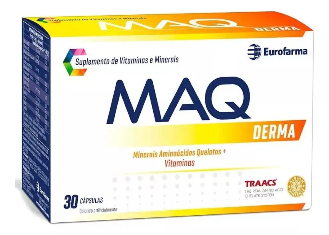 SUPLEMENTO MAQ DERMA VITAMINAS E MINERAIS PELE 30CPS