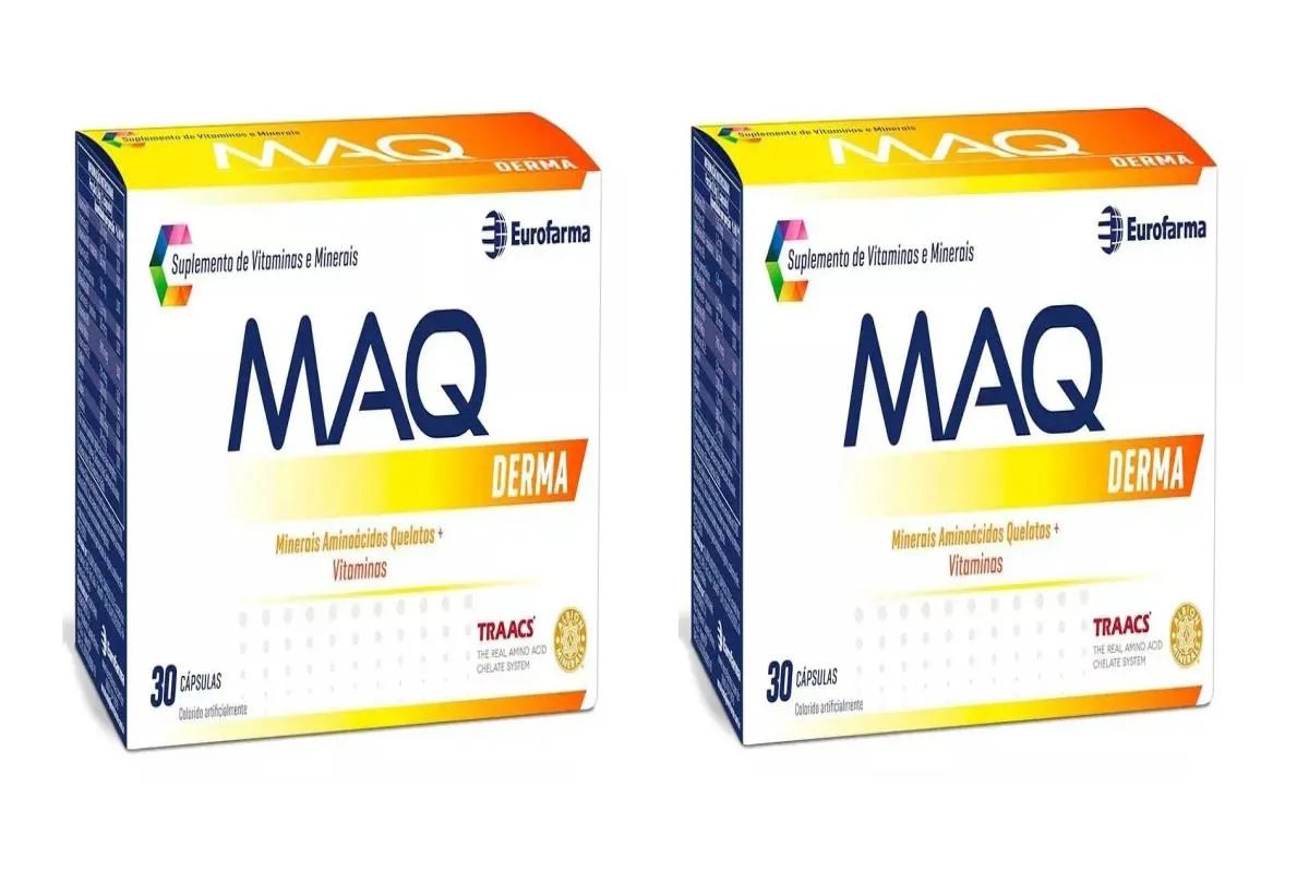KIT 2 SUPLEMENTO MAQ DERMA VITAMINAS E MINERAIS PELE 30CPS