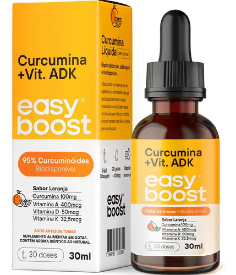 CURCUMINA + VITAMINA A D3 K2 MK7 EASY BOOST LARANJA 30ML