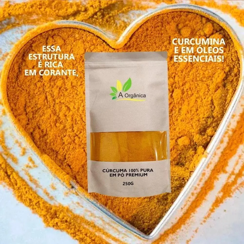 KIT 2 CúRCUMA 100% PURA EM Pó  PREMIUM 250G À ORGâNICA