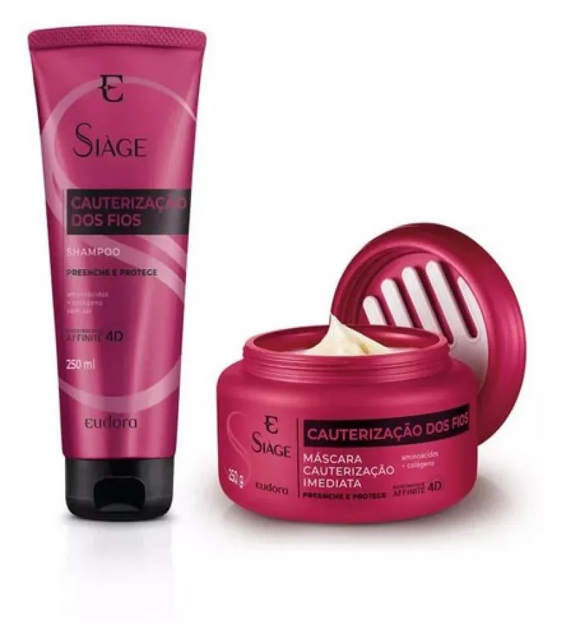 KIT EUDORA SIAGE CAUTERIZACAO DOS FIOS SHAMPOO + MASCARA
