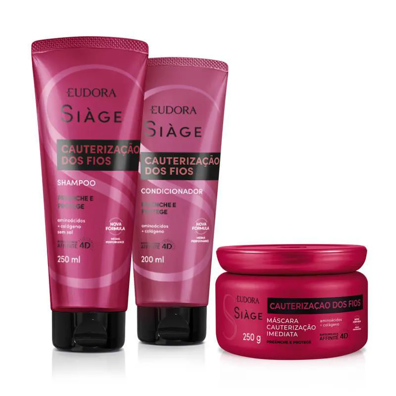 KIT EUDORA SIAGE CAUTERIZACAO DOS FIOS SHAMPOO+COND+MASCARA