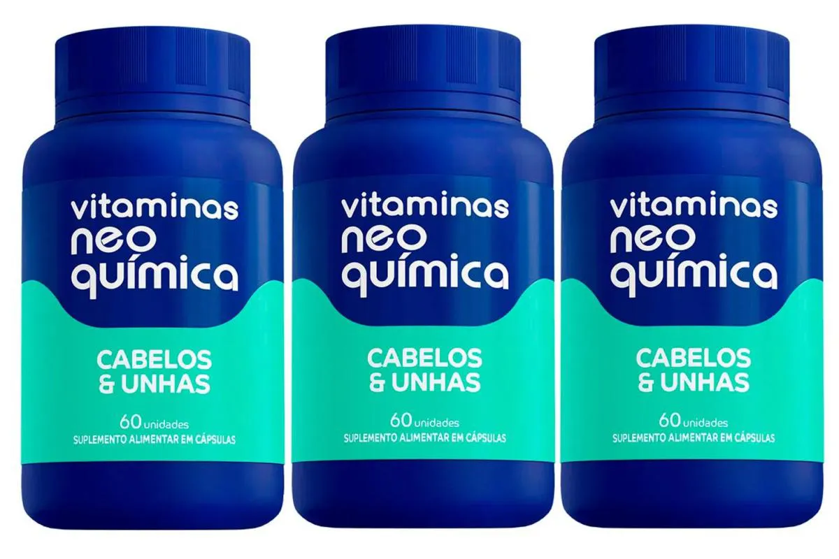 KIT 3 SUPLEMENTO CABELOS E UNHAS 60 CáPSULAS - NEO QUíMICA