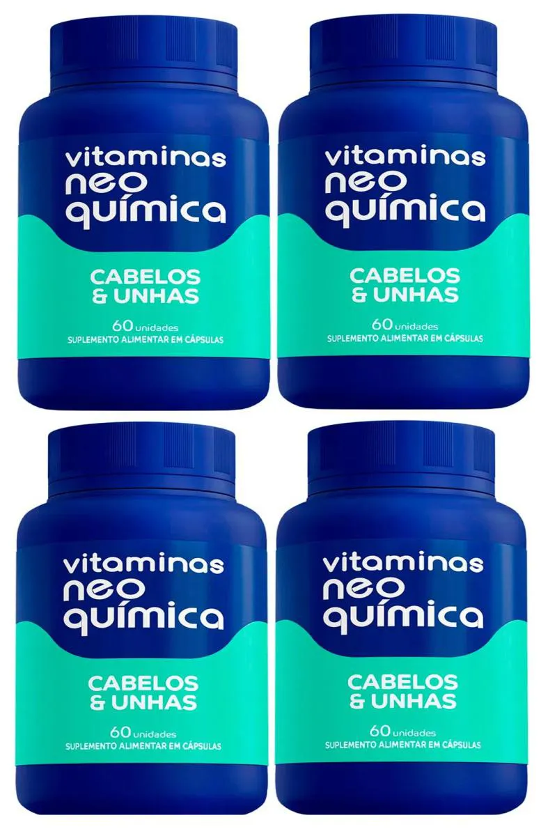 KIT 4 SUPLEMENTO CABELOS E UNHAS 60 CáPSULAS - NEO QUíMICA
