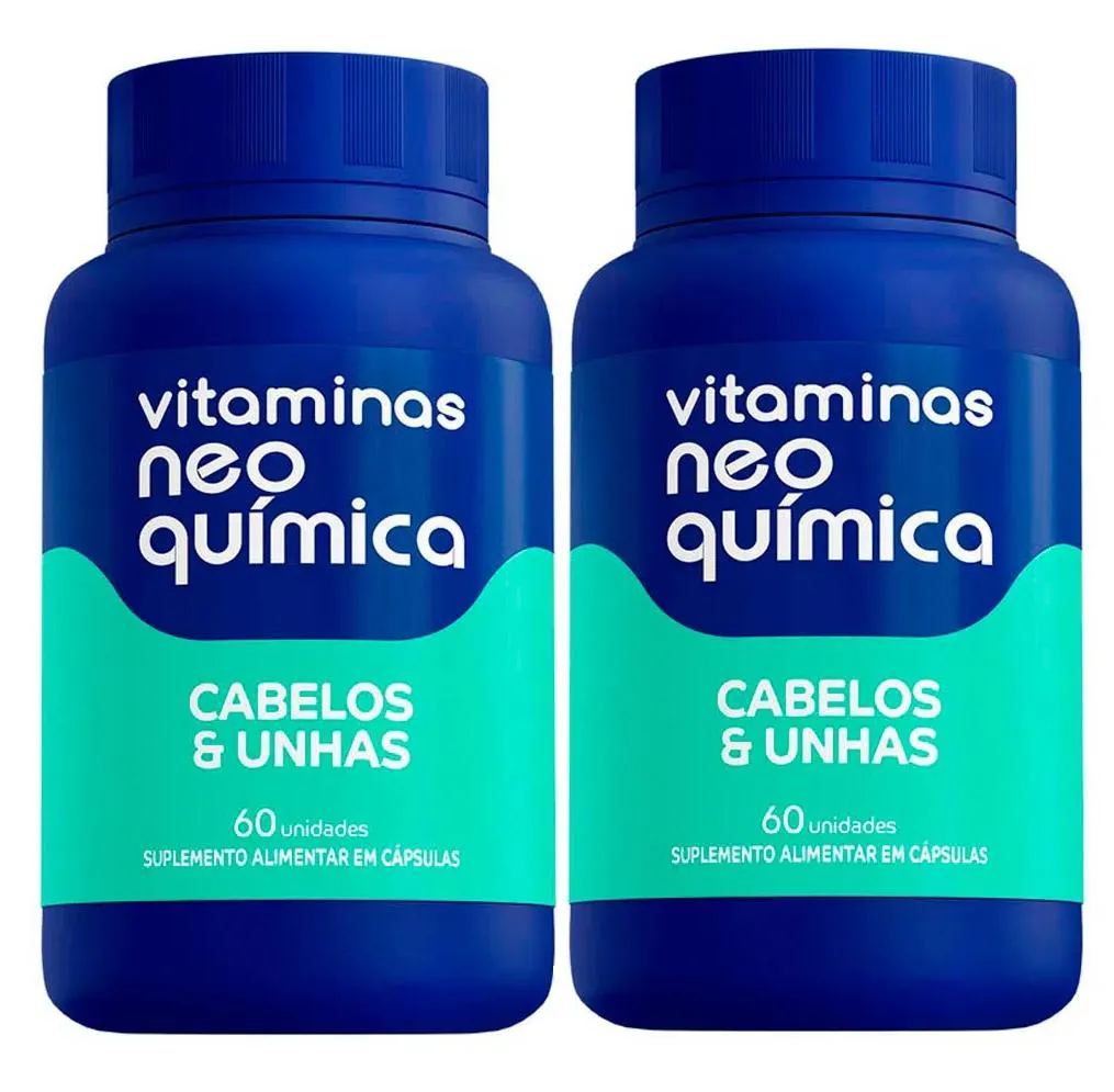 KIT 2 SUPLEMENTO CABELOS E UNHAS 60 CáPSULAS - NEO QUíMICA