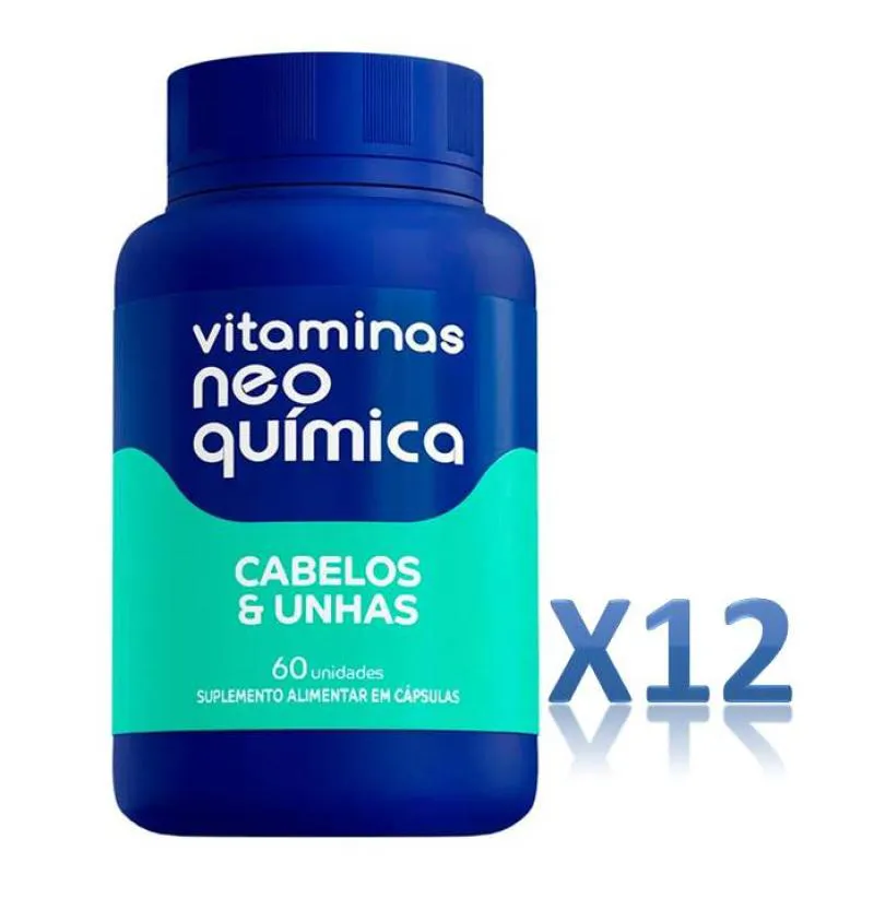 KIT 12 SUPLEMENTO CABELOS E UNHAS 60 CáPSULAS - NEO QUíMICA