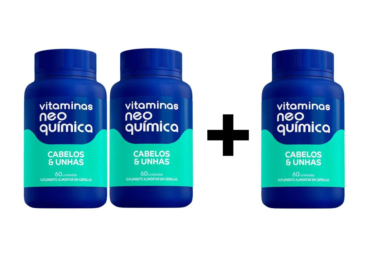 PAGUE 2 LEVE 3 VITAMINA CABELOS E UNHAS 60 CPS - NEO QUíMICA