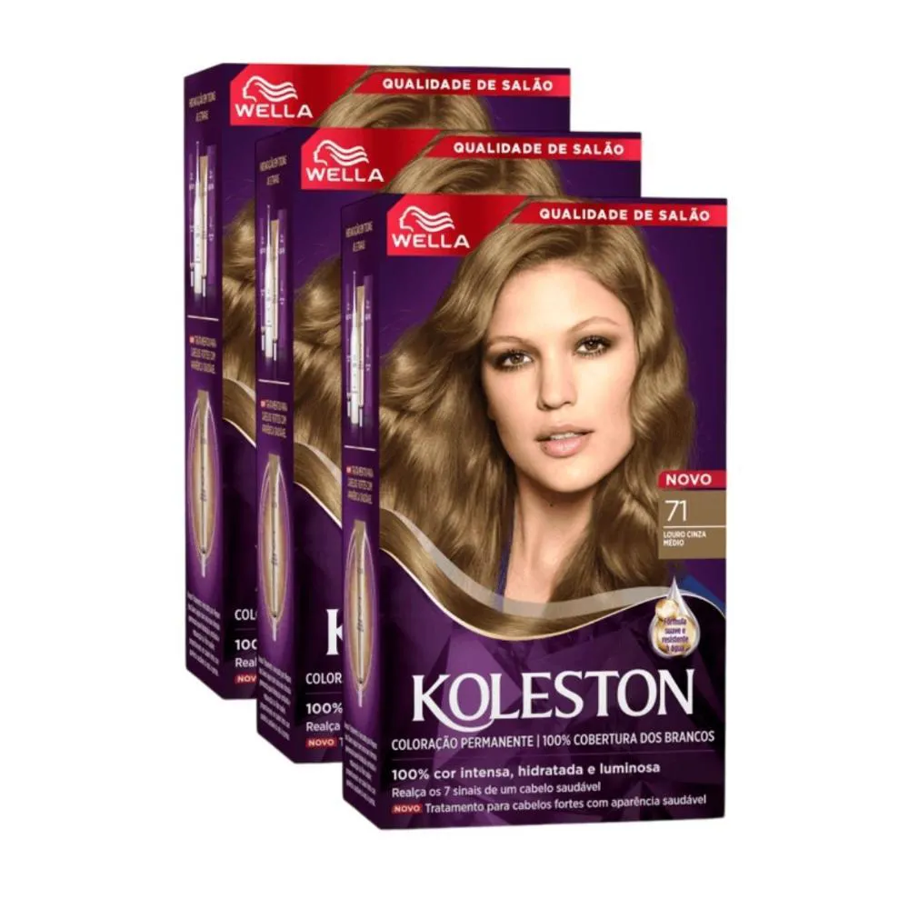 KIT TRIO KOLESTON COLR LOURO CZ MEDIO 71 55G