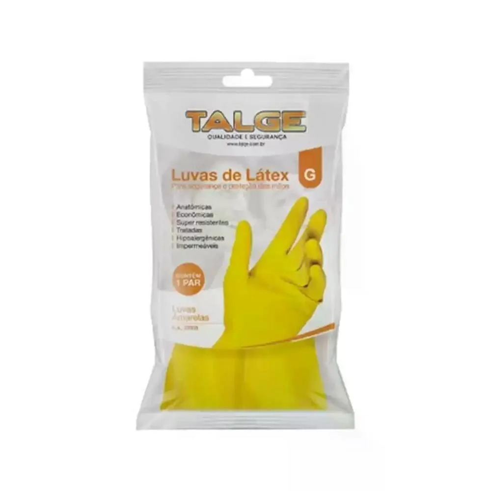 LUVA AMARELA 1 PAR TAMANHO G TALGE
