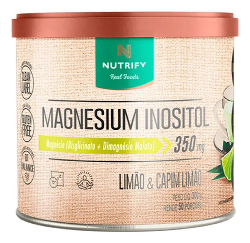 MAGNESIUM MAGNESIO INOSITOL , SABOR LIMAO E CAPIM LIMAO300G NUTRIFY