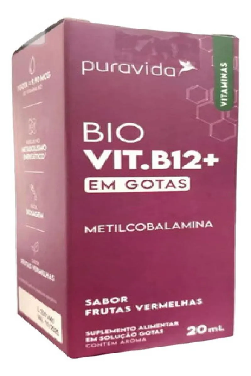 BIO VITAMINA B12 METILCOBALAMINA EM GOTAS PURAVIDA