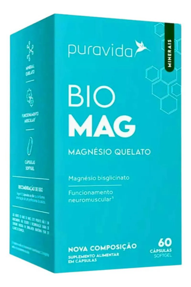 BIO MAG MAGNESIO BISGLICINATO QUELATO 60 CAPS  PURAVIDA