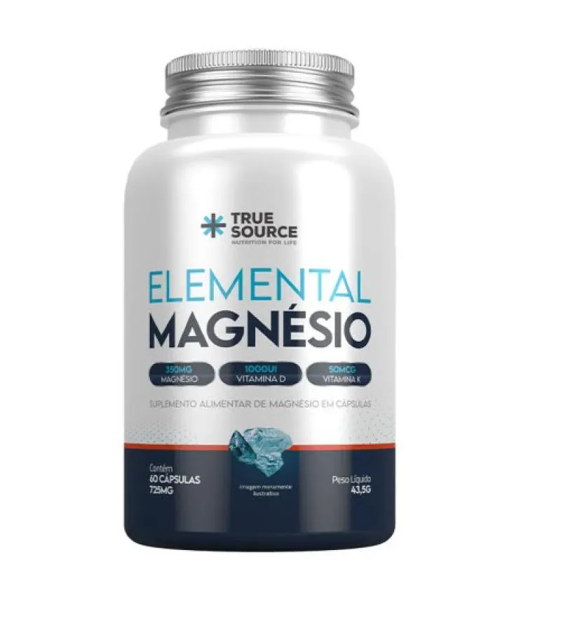 MAGNESIO ELEMENTAL 725MG - 60 CAPS - TRUE SOURCE