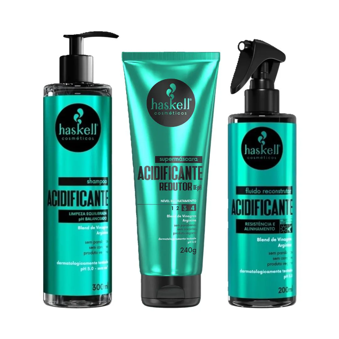 KIT SHAMPOO SUPERMáSCARA FLUíDO ACIDIFICANTE HASKELL