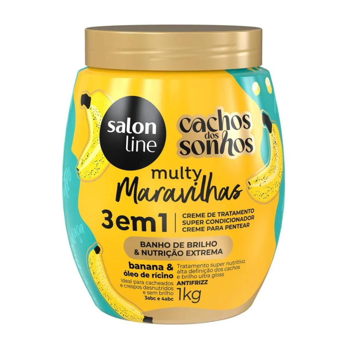 CREME TRATAMENTO NUTRIçãO BANANA ÓLEO RíCINO SALON LINE 1KG