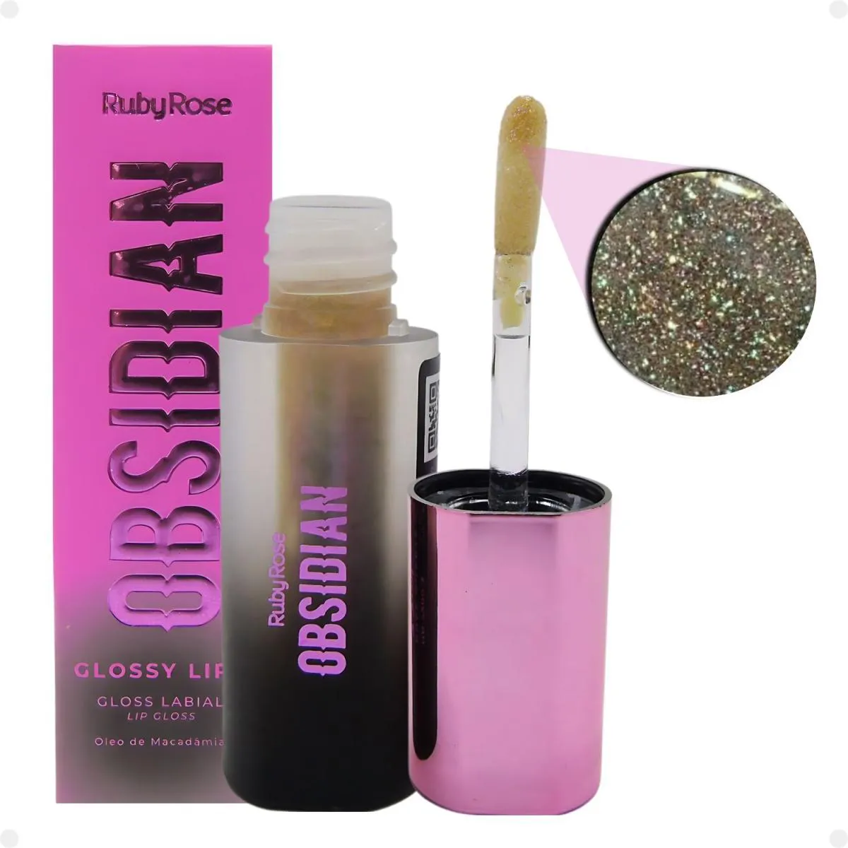 GLOSS LABIAL RUBY ROSE OBSIDIAN GLOSSY LIPS ROSE QUARTZ HB-7200-3