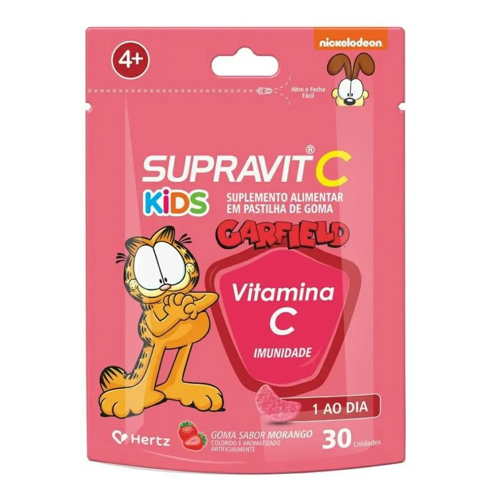 SUPRAVIT C KIDS VITAMINA C IMUNIDADE SABOR MORANGO 30 GOMAS