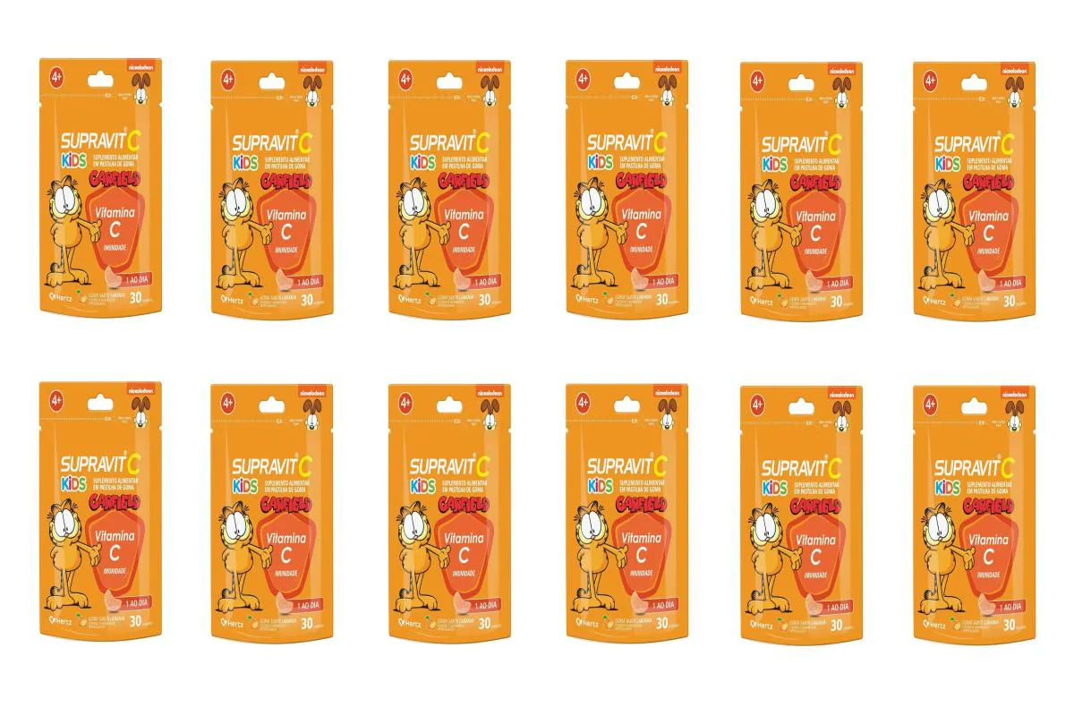 KIT 12 SUPRAVIT C KIDS VITAMINA C IMUNIDADE LARANJA 30 GOMAS