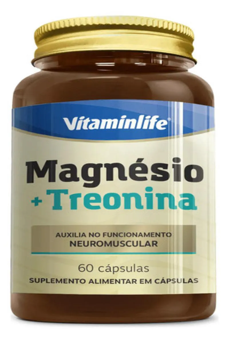 MAGNéSIO TREONINA VITAMINLIFE 60 CáPSULAS SABOR SEM SABOR (NATURAL)