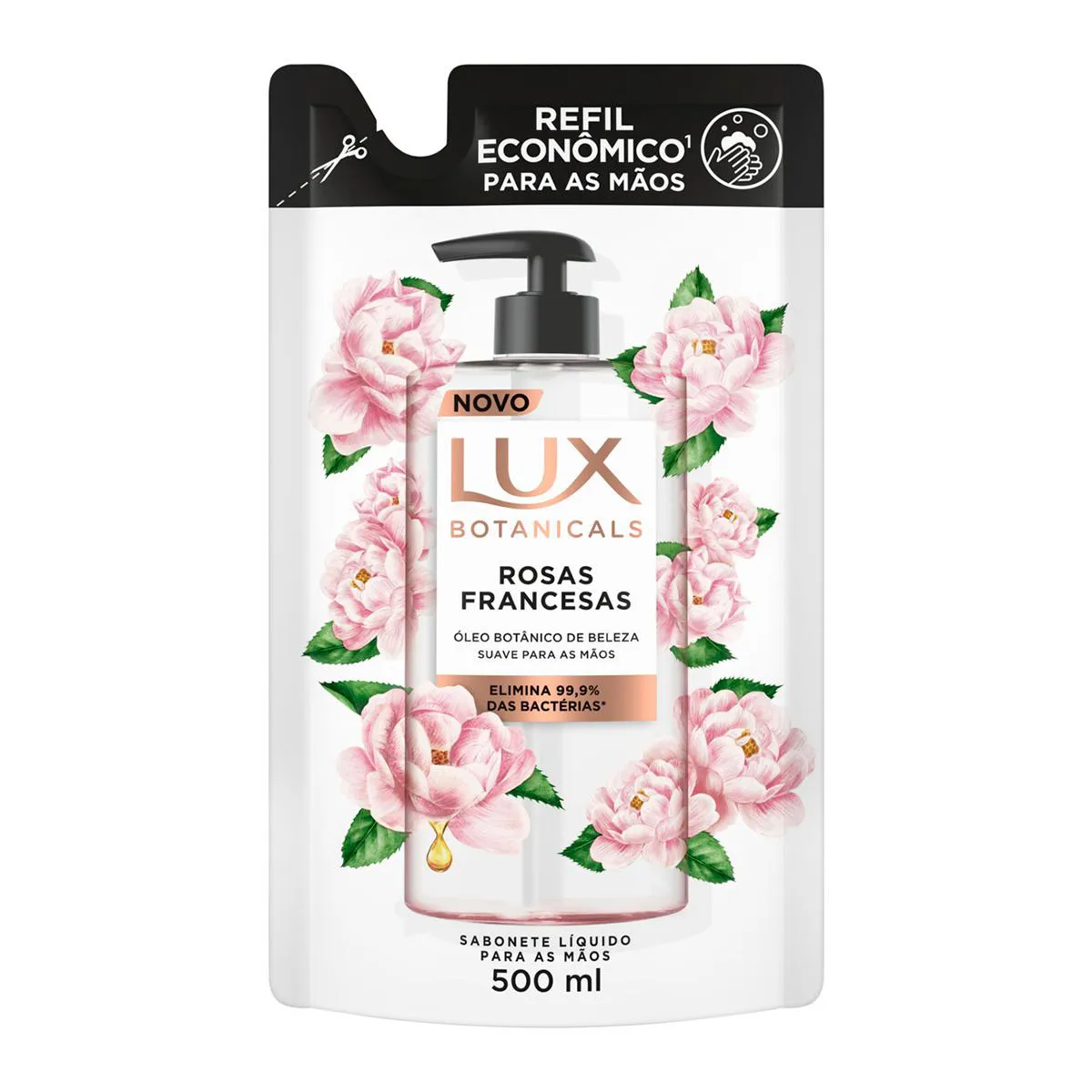 Refil Sabonete Líquido para Mãos Lux Botanicals Rosas Francesas 500ml