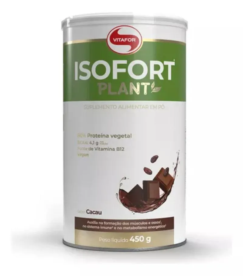 ISOFORT PLANT 450G PROTEíNA ISOLADA SABOR CACAU VITAFOR