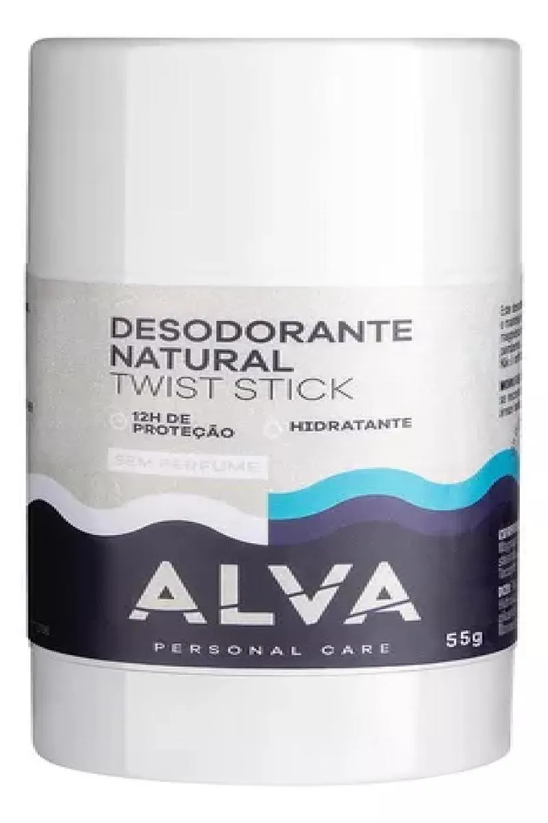 DESODORANTE NATURAL TWIST STICK ALVA SEM PERFUME 55G