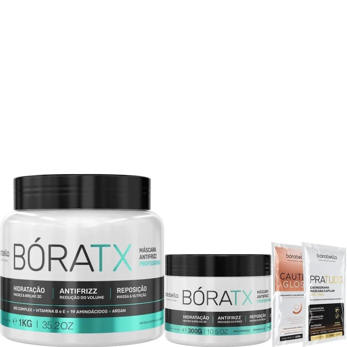 BORABELLA BóRATX 1KG + BóRATX 300G REALINHAMENTO CAPILAR