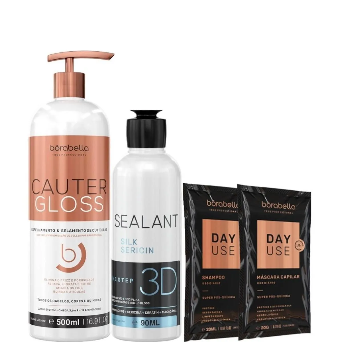 BORABELLA CAUTER GLOSS 500ML + BORABELLA SELAGEM 3D 90ML