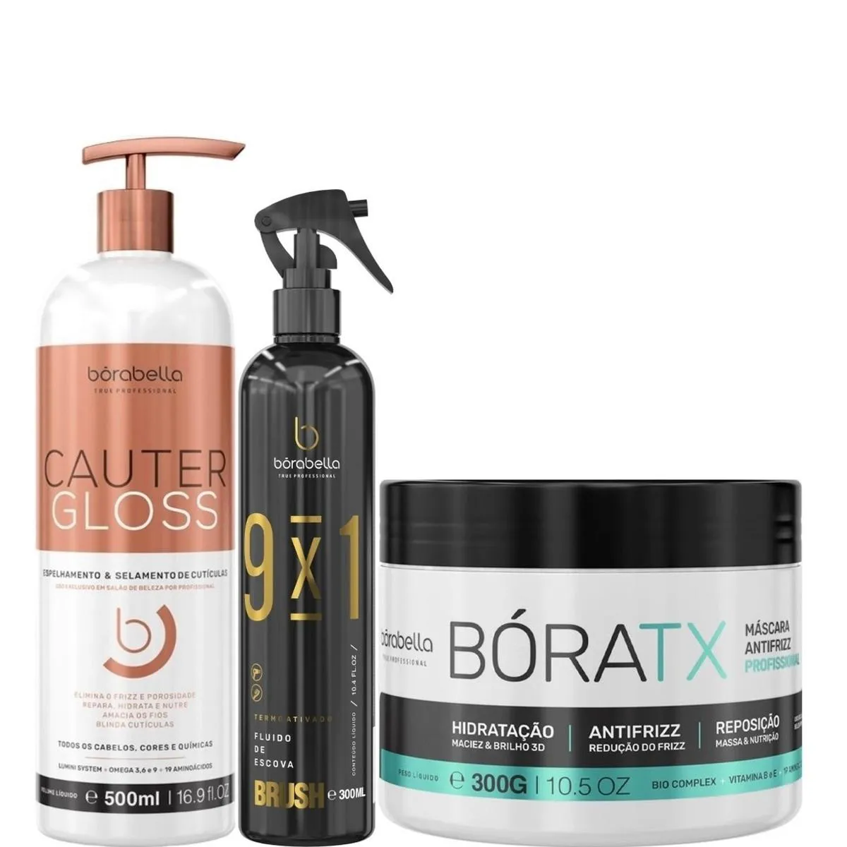 BORABELLA CAUTER GLOSS 500ML + FLUIDO 300ML + BóRATX 300G
