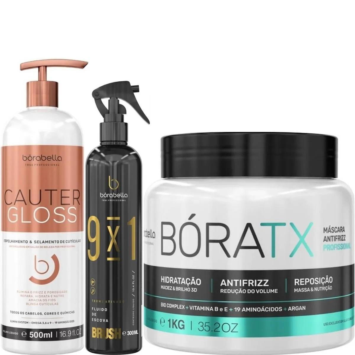 BORABELLA CAUTER GLOSS 500ML + FLUIDO 300ML + BóRATX 1KG